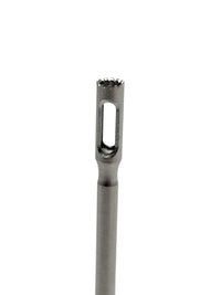 Bit mit Zacken serrated drill bit with elongated narrow slot and cylindrical shaft in metallic gray finish