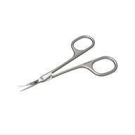 Professional Ballerina UNIQ 10 TYPE 4 cuticle scissors with curved blades in stainless steel, displayed on white background