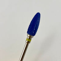 Bit Keramik gelb ceramic drill bit with blue textured head for thin material layers, professional manicure tool