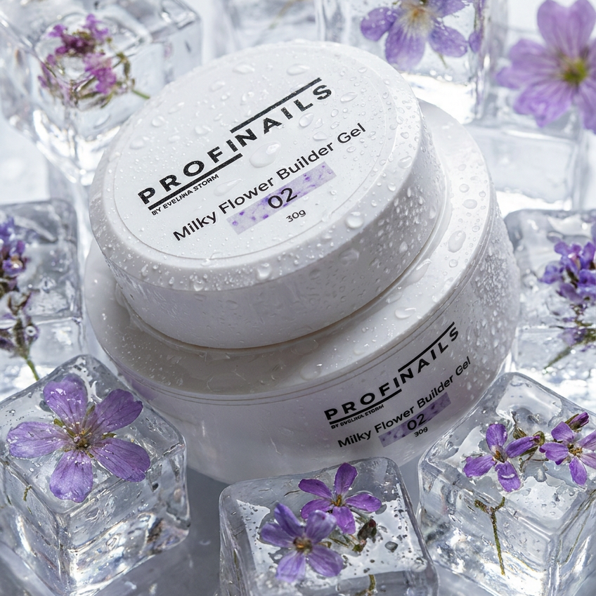 Milky Flower Gel – Builder Gel mit echten Blütenpartikeln ProfiNails