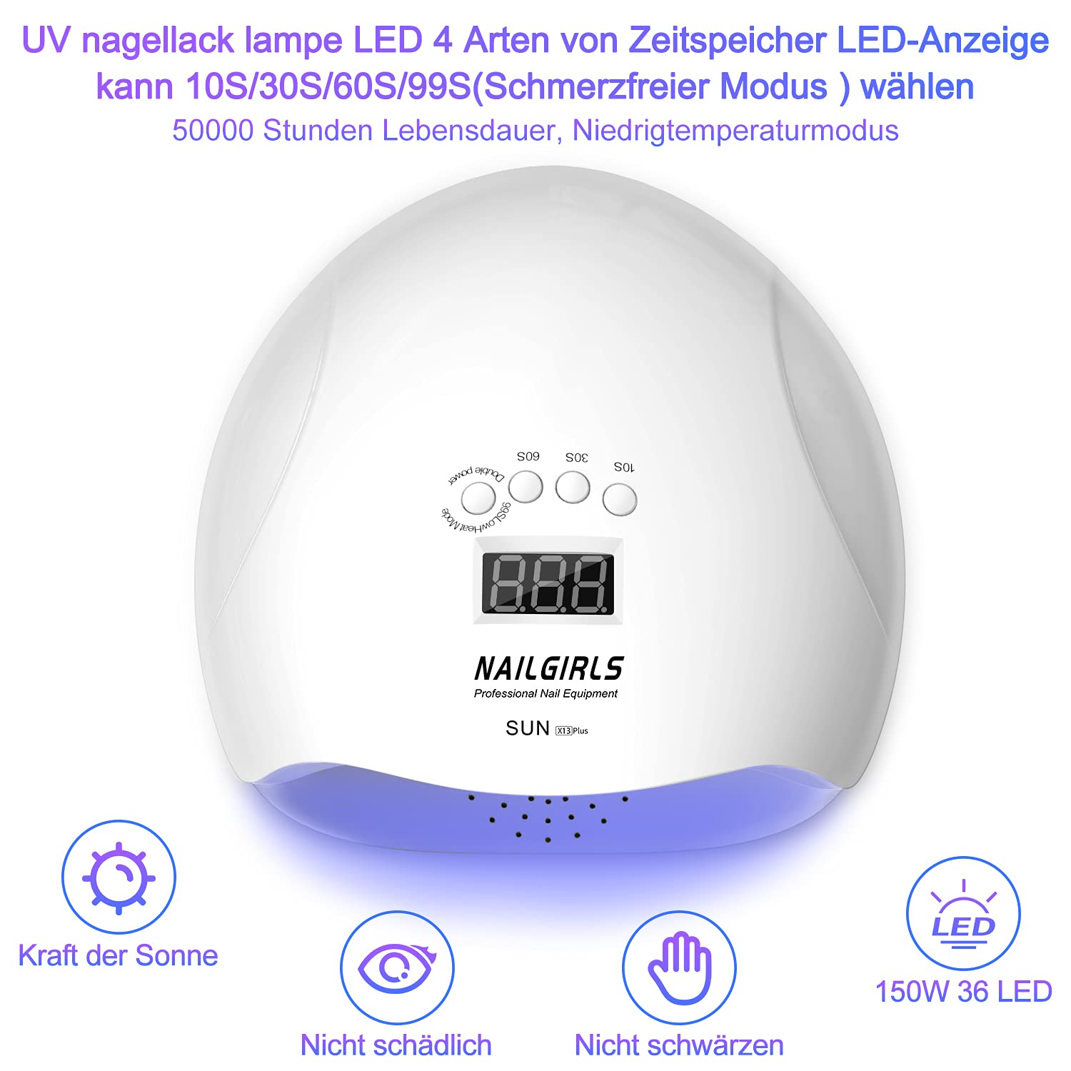 NAILGIRLS LED UV Lampe ,150W