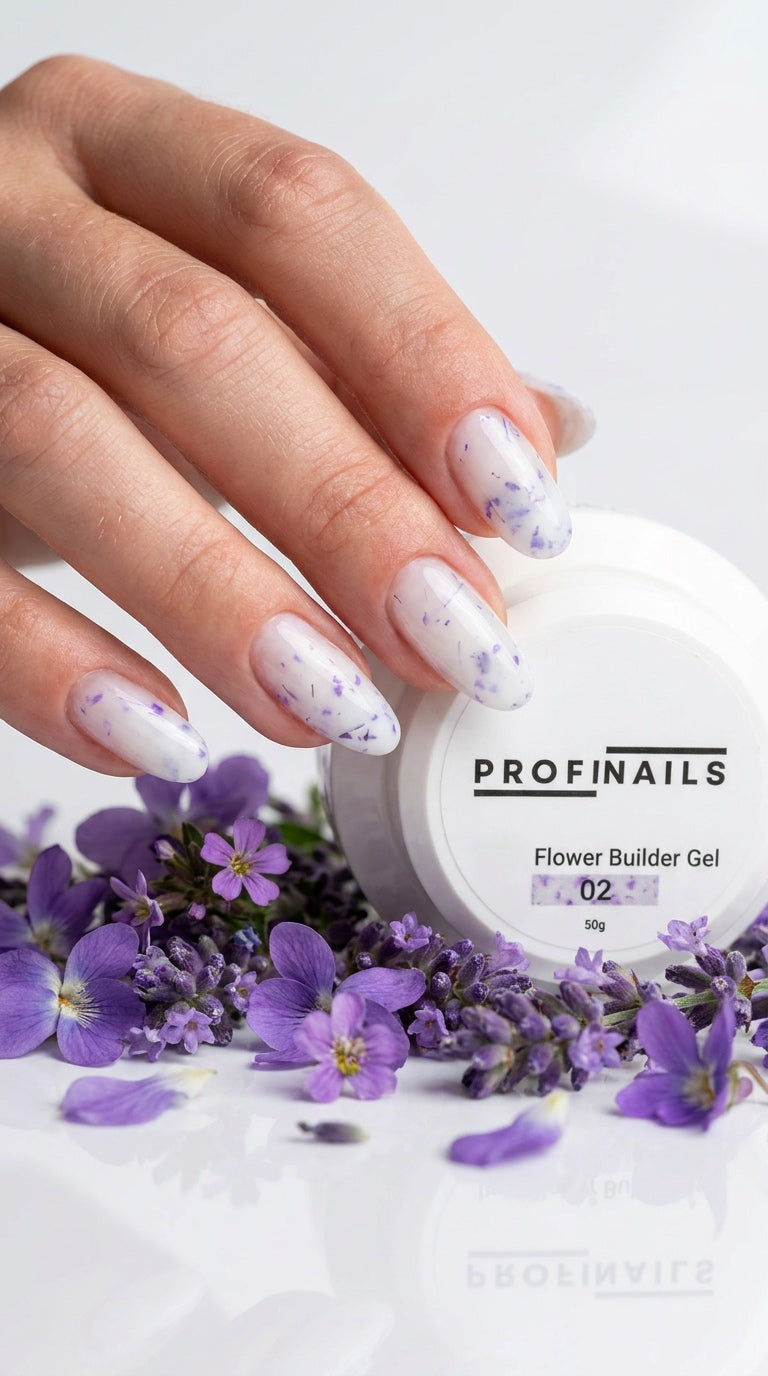 Milky Flower Gel – Builder Gel mit echten Blütenpartikeln ProfiNails