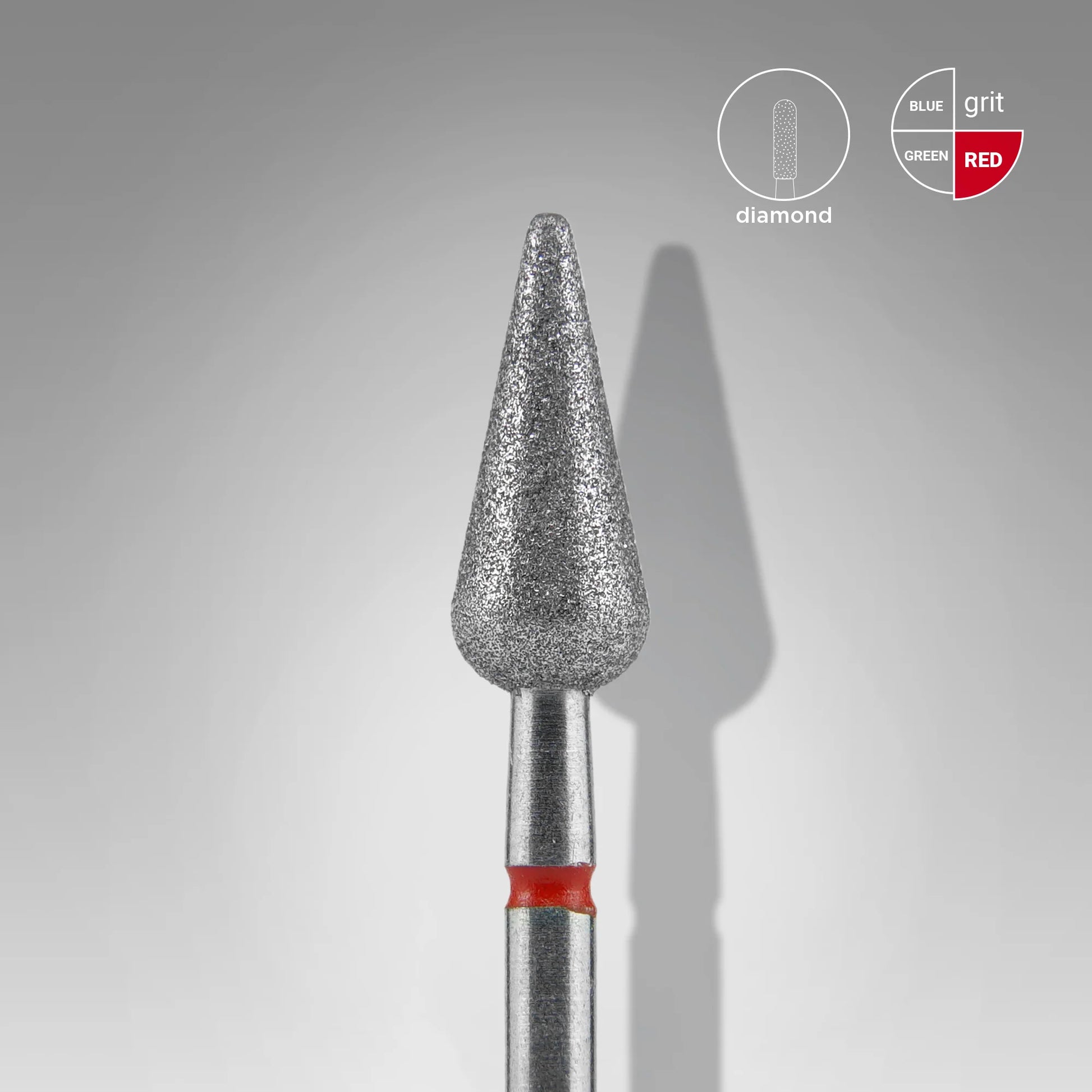kegel Diamant-Nagelbohrer Spitzbirne Rot EXPERT Kopfdurchmesser 5 Mm / Arbeitsteil 12 Mm vom Staleks STALEKS