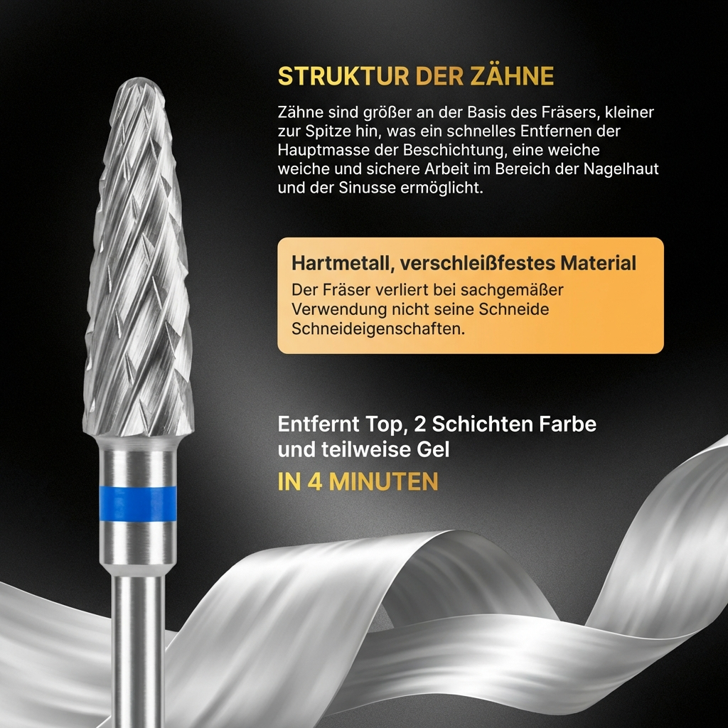 Fräser Hardmetall zum Abtragen ProfiNails