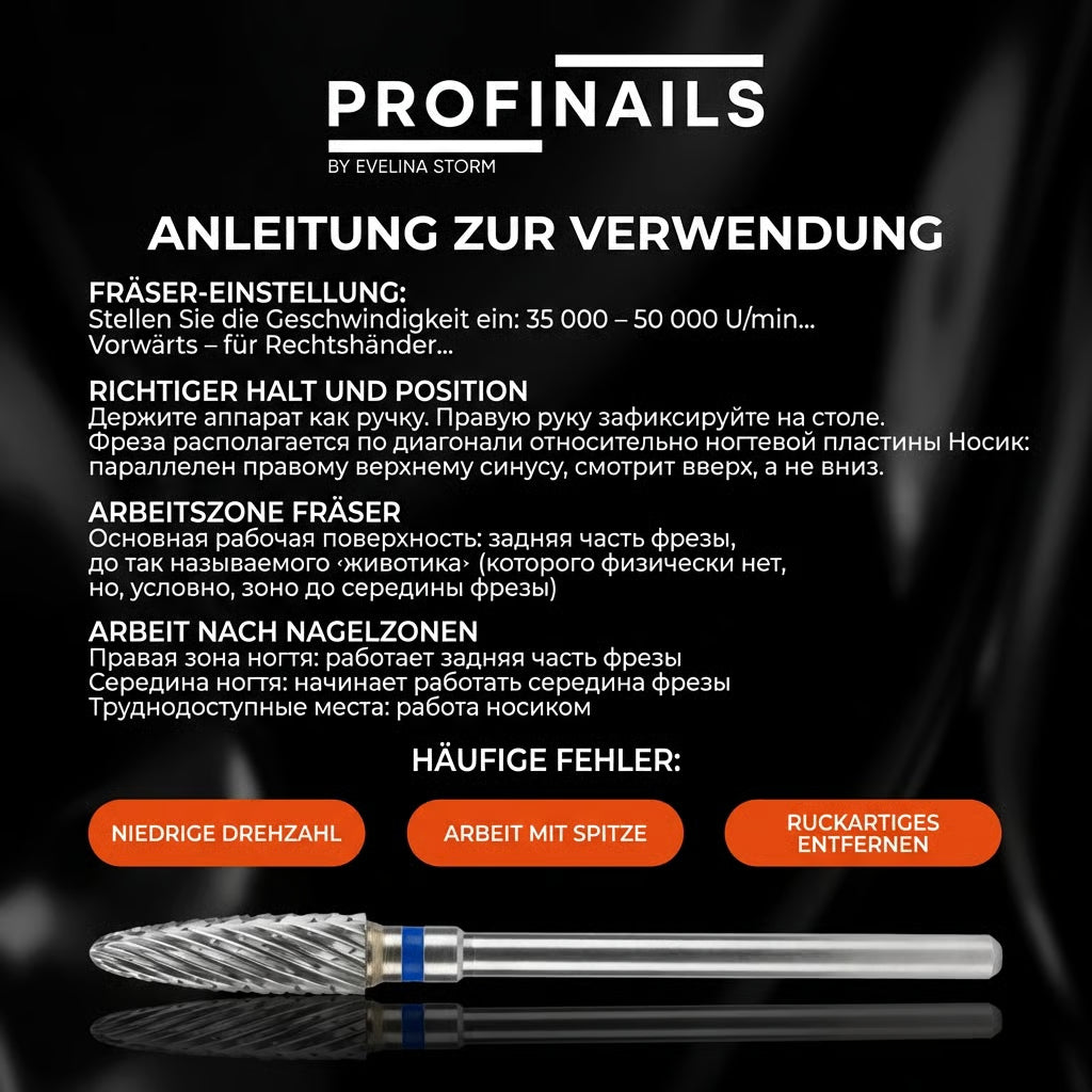 Fräser Hardmetall zum Abtragen ProfiNails