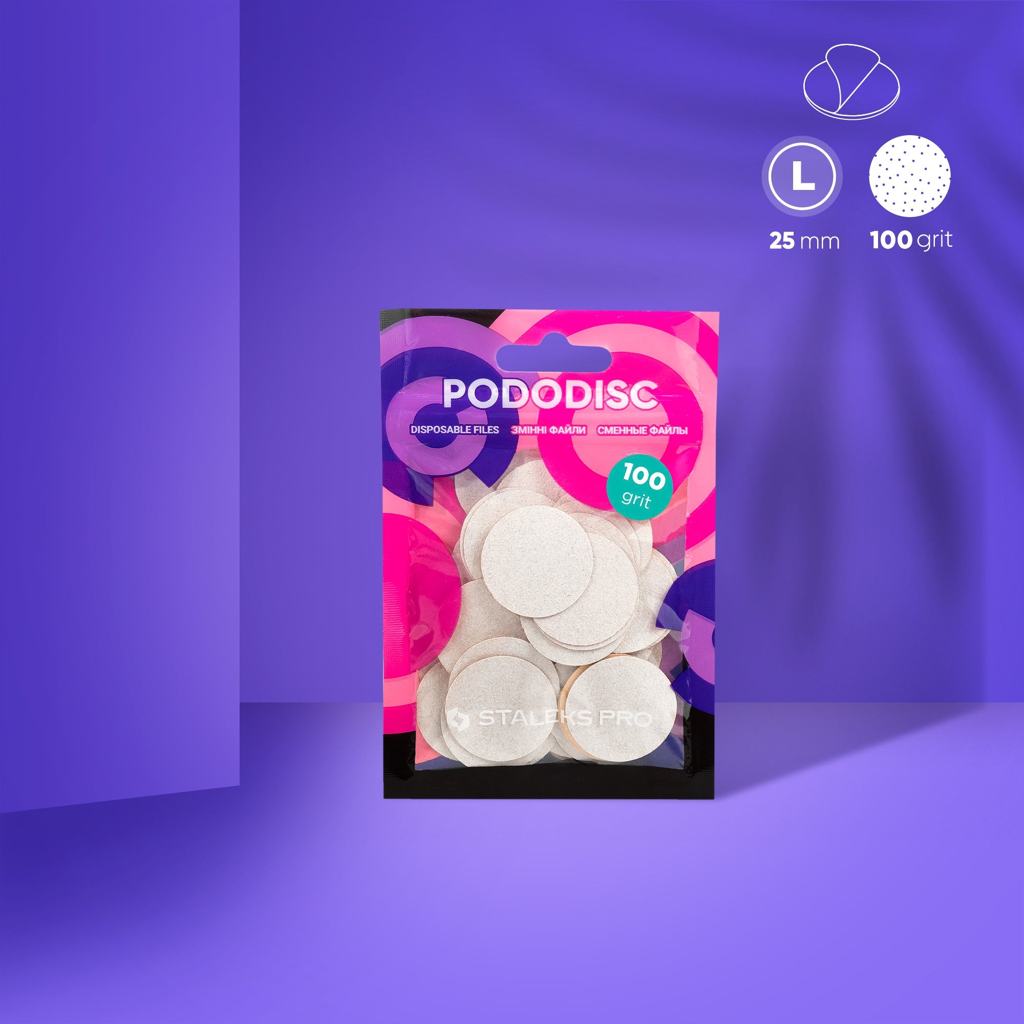Ersatzfeilen Für Pedikür-Scheibe PODODISC STALEKS PRO L (50 Stück) 100 Körnung
